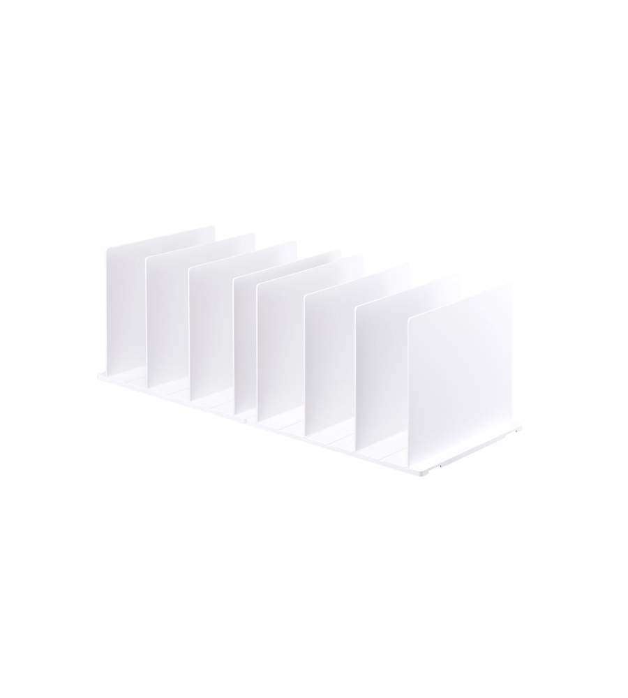 Das Bild zeigt zwei TOWER Taschen-Organizer Weiss von YAMAZAKI, nebeneinander auf weißem Untergrund platziert - perfekt zum platzsparenden Organisieren von Dateien oder Dokumenten. Der Hintergrund ist schlicht und minimalistisch.