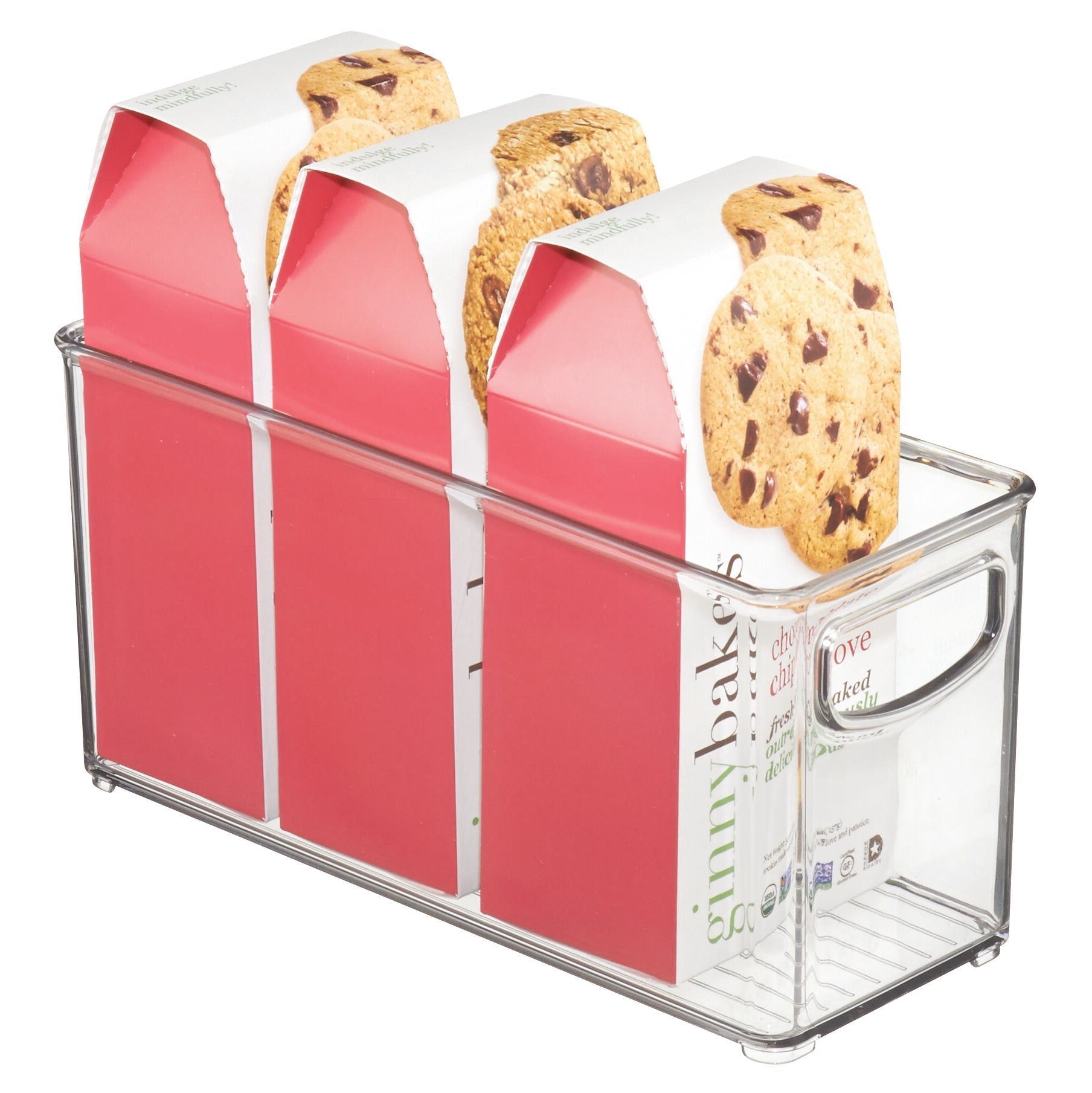 Drei Keksboxen „ginnybakes“ im Aufbewahrungsbehälter.