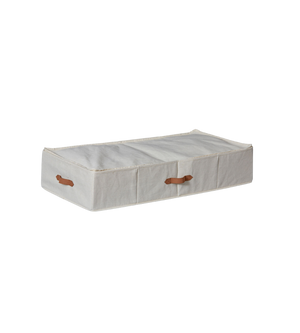 Die PREMIUM Aufbewahrungsbox Beige von Love it Store it ist eine rechteckige Stoffunterbettbox mit Reißverschlussdeckel und braunen Griffen, passend für IKEA PAX.
