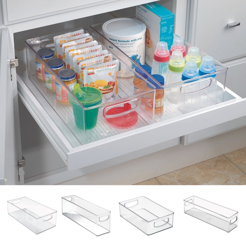 Idesign binz storage container, clear, extra long
